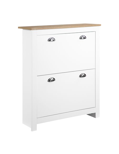 HOMCOM 2 Drawer Shoe Cabinet with Flip Doors for 12 Pairs, White 837-176 - pic 25341 | FastDaddyshop