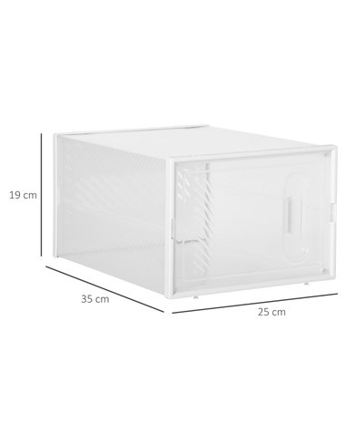 HOMCOM Portable Shoe Storage Cabinet for UK/EU Size up to 43, Clear and White, 850-173V01