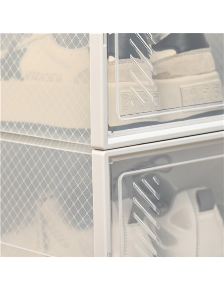 HOMCOM Portable Shoe Storage Cabinet for UK/EU Size up to 43, Clear and White, 850-173V01 - pic 25393 | FastDaddyshop