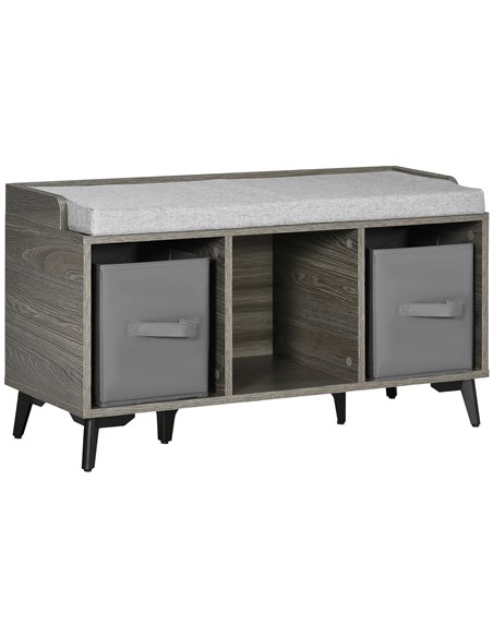 HOMCOM Upholstered Shoe Bench with Storage, Grey 837-279V70GY - pic 25413 | FastDaddyshop