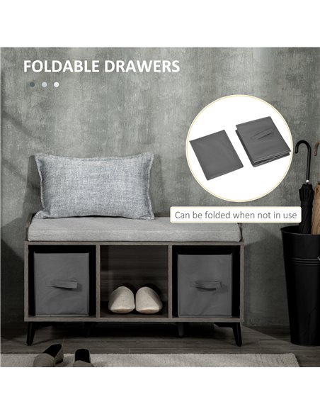 HOMCOM Upholstered Shoe Bench with Storage, Grey 837-279V70GY - pic 25417 | FastDaddyshop