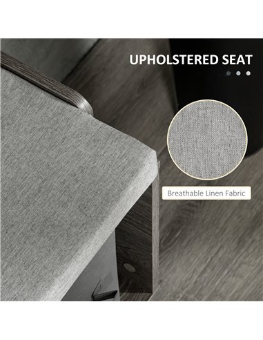 HOMCOM Upholstered Shoe Bench with Storage, Grey 837-279V70GY