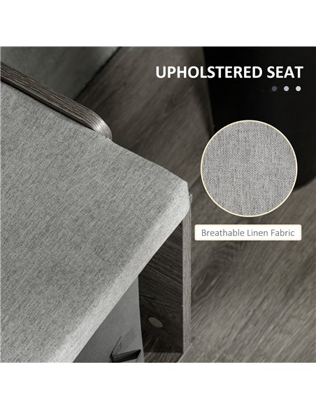 HOMCOM Upholstered Shoe Bench with Storage, Grey 837-279V70GY - pic 25418 | FastDaddyshop