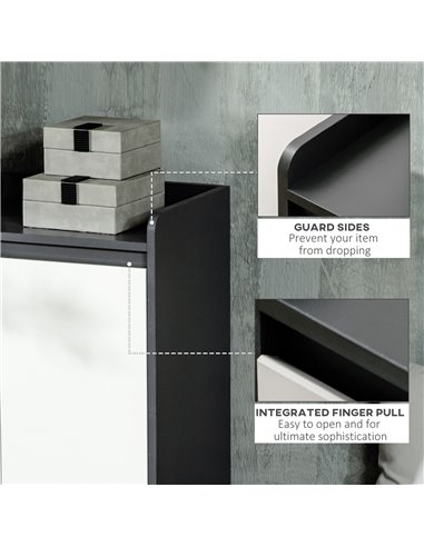 HOMCOM Hallway Shoe Cupboard Storage Organizer for 15 Pairs of Shoes, Grey 837-294V00GY