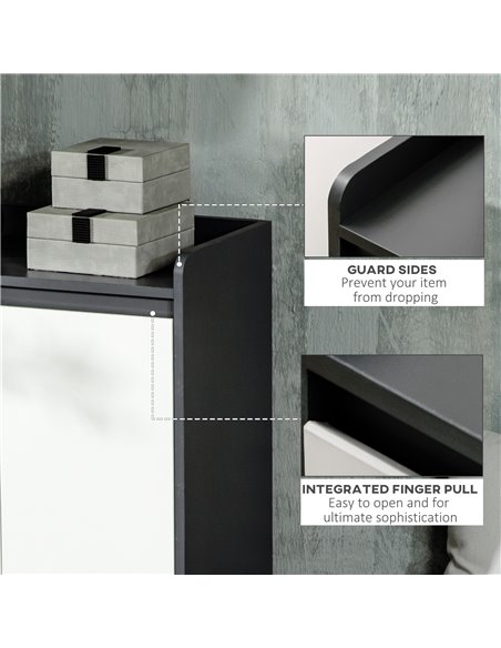 HOMCOM Hallway Shoe Cupboard Storage Organizer for 15 Pairs of Shoes, Grey 837-294V00GY - pic 25428 | FastDaddyshop