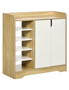 HOMCOM 13 Pair Shoe Storage Organizer for Natural and White 837-311V00ND