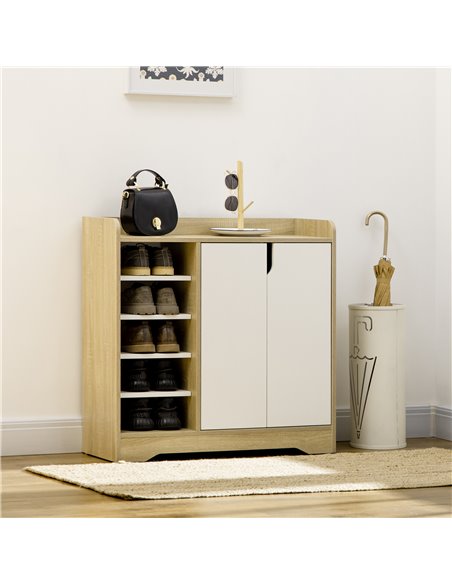 HOMCOM 13 Pair Shoe Storage Organizer for Natural and White 837-311V00ND - pic 25450 | FastDaddyshop