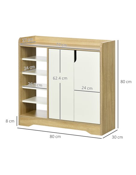 HOMCOM 13 Pair Shoe Storage Organizer for Natural and White 837-311V00ND - pic 25451 | FastDaddyshop