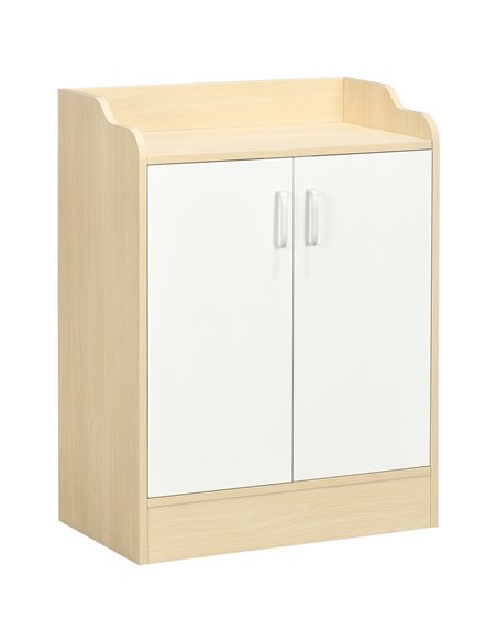 HOMCOM 2 Door Shoe Storage Cabinet for 9 pairs of shoes, Natural Wood 837-321V00ND - pic 25458 | FastDaddyshop