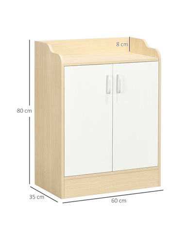 HOMCOM 2 Door Shoe Storage Cabinet for 9 pairs of shoes, Natural Wood 837-321V00ND