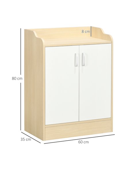 HOMCOM 2 Door Shoe Storage Cabinet for 9 pairs of shoes, Natural Wood 837-321V00ND - pic 25460 | FastDaddyshop