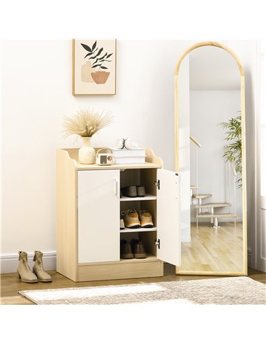 HOMCOM 2 Door Shoe Storage Cabinet for 9 pairs of shoes, Natural Wood 837-321V00ND