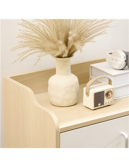 HOMCOM 2 Door Shoe Storage Cabinet for 9 pairs of shoes, Natural Wood 837-321V00ND - pic 25465 | FastDaddyshop