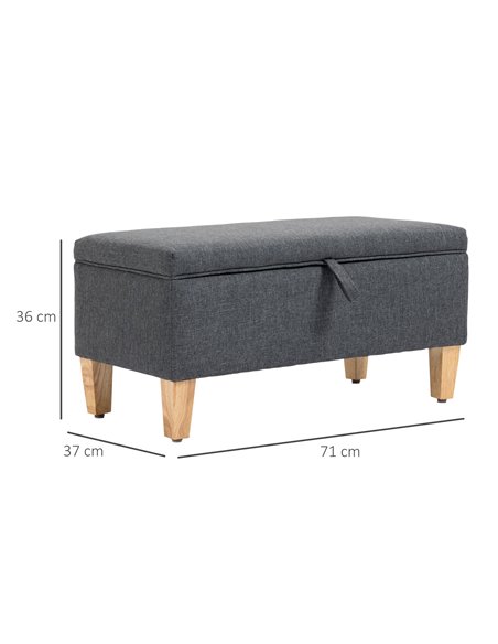 HOMCOM Shoe Storage Ottoman with Rubberwood Legs, Dark Grey 838-200V70CG - pic 25469 | FastDaddyshop