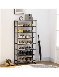 HOMCOM 8-Tier Shoe Rack, Shoe Storage Organizer with Mesh Shelves Free Standing Shoe Shelf Stand for 21-24 Pairs of Shoes for En 2