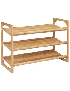 HOMCOM 3-Tier Shoe Storage Organizer for 9 Pairs of Shoes, Natural 837-319V00ND