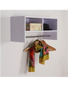 HOMCOM Wall Mounted Hanging Coat Organizer, White 831-048WT 2
