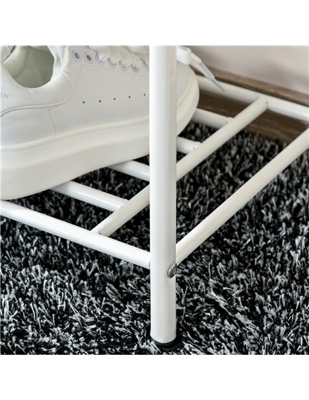 HOMCOM Coat Rack Stand with 18 Hooks, 3-Tier Shoe Rack, White 831-115WT - pic 25520 | FastDaddyshop