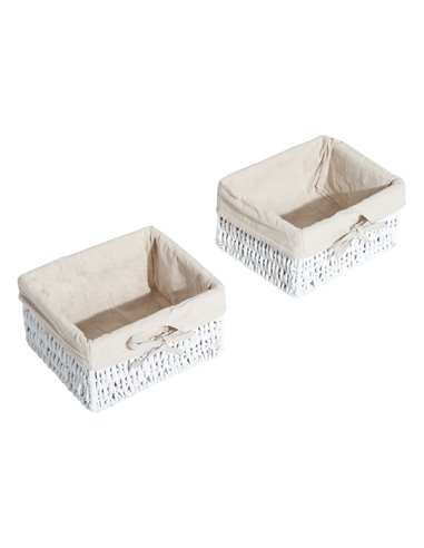 HOMCOM Entryway Coat Rack Wall Mounted Shelf w/Wicker Basket and Hooks (2 Baskets, White)