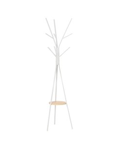HOMCOM 180cm Free Standing Metal Coat Rack Stand Tree, White 831-174WT