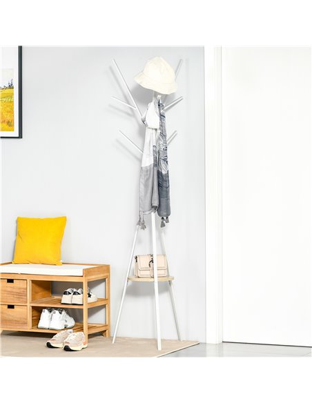 HOMCOM 180cm Free Standing Metal Coat Rack Stand Tree, White 831-174WT - pic 25549 | FastDaddyshop