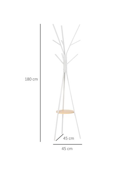 HOMCOM 180cm Free Standing Metal Coat Rack Stand Tree, White 831-174WT - pic 25550 | FastDaddyshop