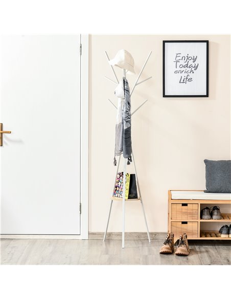 HOMCOM 180cm Free Standing Metal Coat Rack Stand Tree, White 831-174WT - pic 25556 | FastDaddyshop