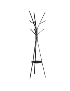 HOMCOM 180cm Free Standing Metal Coat Rack Stand Tree, Black 831-174BK