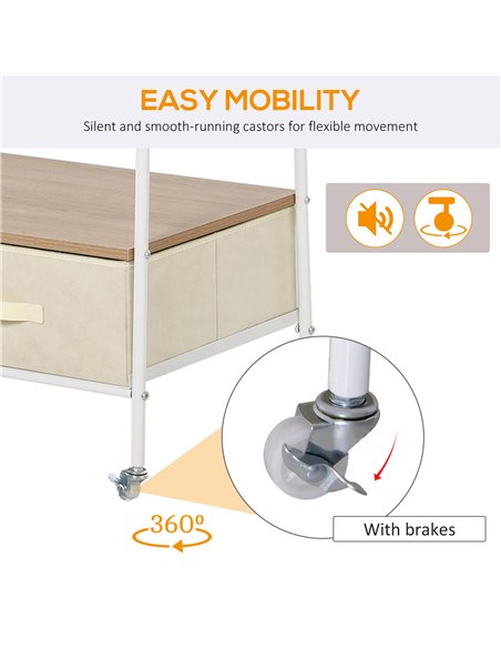 HOMCOM Entrance Coat Rack with 2 Drawers, White and Beige 850-093 - pic 25570 | FastDaddyshop