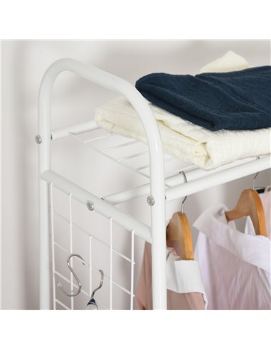 HOMCOM Entrance Coat Rack with 2 Drawers, White and Beige 850-093