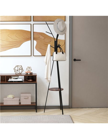 HOMCOM 180cm Free Standing Metal Coat Rack Stand Tree, Brown 831-174BN - pic 25585 | FastDaddyshop