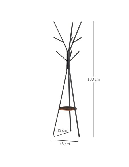 HOMCOM 180cm Free Standing Metal Coat Rack Stand Tree, Brown 831-174BN - pic 25586 | FastDaddyshop