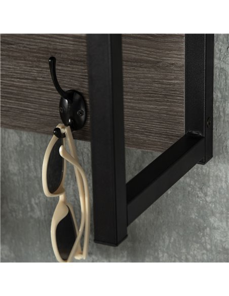 HOMCOM Coat Rack Wall-Mounted with 4 Coat Hooks and Open Storage Shelf, Grey 837-280V00GY - pic 25635 | FastDaddyshop