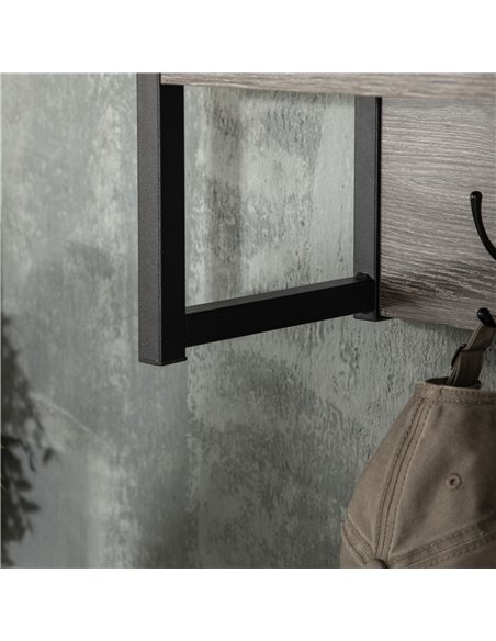 HOMCOM Coat Rack Wall-Mounted with 4 Coat Hooks and Open Storage Shelf, Grey 837-280V00GY - pic 25636 | FastDaddyshop