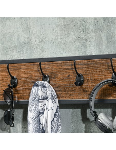 HOMCOM Free Standing Coat Rack Stand with 2-Tier Shoe Rack, Brown 850-271V00BN - pic 25653 | FastDaddyshop