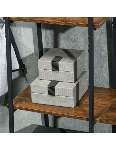 HOMCOM Free Standing Coat Rack Stand with 2-Tier Shoe Rack, Brown 850-271V00BN - pic 25654 | FastDaddyshop