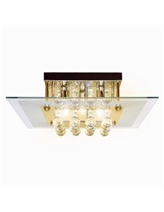 HOMCOM Crystal Chandelier, Ceiling Mount Pendant Light Lamp B31-002