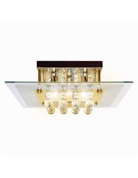 HOMCOM Crystal Chandelier, Ceiling Mount Pendant Light Lamp B31-002 - pic 25656 | FastDaddyshop