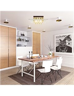 HOMCOM Crystal Chandelier, Ceiling Mount Pendant Light Lamp B31-002 2