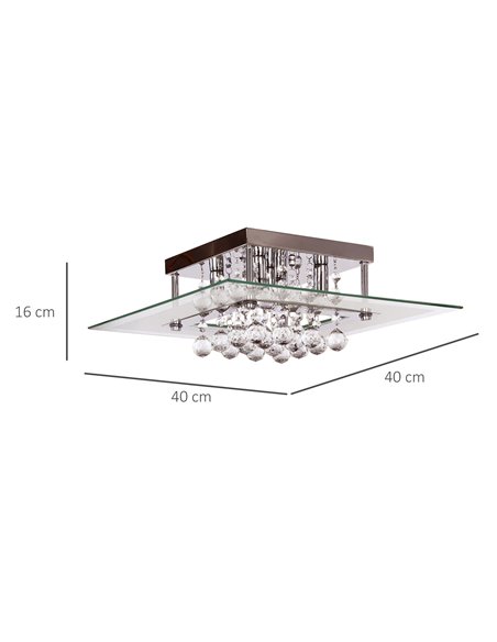 HOMCOM Crystal Chandelier, Ceiling Mount Pendant Light Lamp B31-002 - pic 25658 | FastDaddyshop