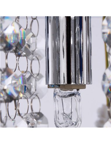 HOMCOM Crystal Chandelier Ceiling Mount Pendant Light Lamp Modern Illumination Fabric, 40L x 40W x 16 Hcm