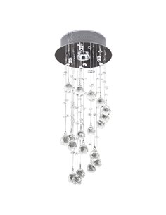 HOMCOM Metal Crystal Ceiling Light Chandelier, Silver B31-087