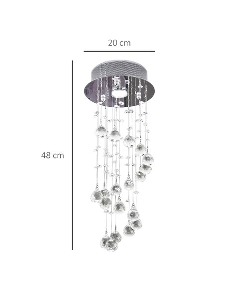 HOMCOM Metal Crystal Ceiling Light Chandelier, Silver B31-087 - pic 25685 | FastDaddyshop