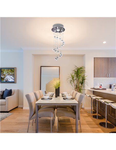 HOMCOM Metal Crystal Ceiling Light Chandelier, Silver B31-087 - pic 25689 | FastDaddyshop