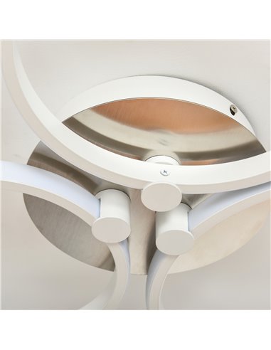 HOMCOM Modern Three Circle LED Ceiling Lamp Light with Metal Base for Bedroom, Hallway, Dining Room, Living Room