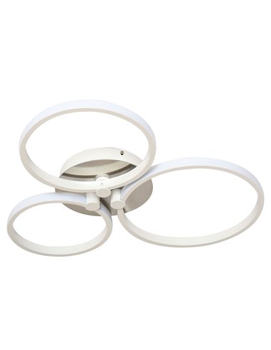 HOMCOM Modern Three Circle LED Ceiling Lamp Light with Metal Base for Bedroom, Hallway, Dining Room, Living Room