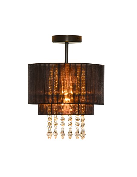 HOMCOM Vintage Metal Ceiling Light Chandelier with 2 Drum Shape Lampshade, Black B31-276 - pic 25701 | FastDaddyshop