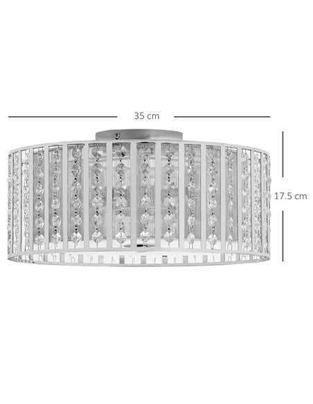 HOMCOM Modern K9 Crystal Chandelier with Double Layer Lampshade, Ф35 cm B31-419V00SR - pic 25721 | FastDaddyshop