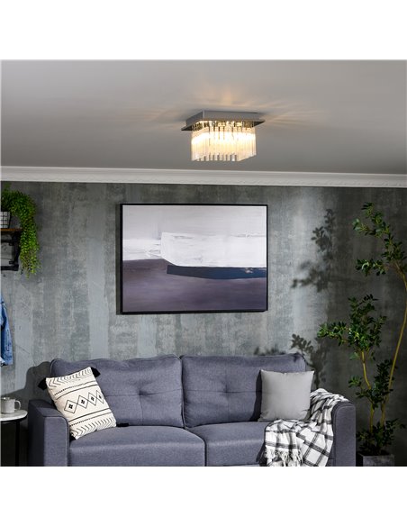 HOMCOM Modern Raindrop K9 Crystal Chandelier, 32W x 20H cm B31-418V00SR - pic 25729 | FastDaddyshop