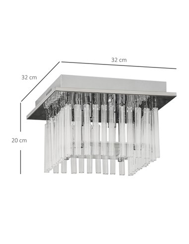 HOMCOM Modern Raindrop K9 Crystal Chandelier, 32W x 20H cm B31-418V00SR